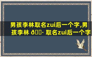 男孩李林取名zui
后一个字,男孩李林 🌷 取名zui
后一个字叫什么